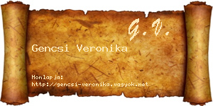 Gencsi Veronika névjegykártya